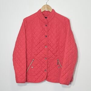 Olsen Europe Coral Quilted Lightweight Zipper Pocket Snap Jacket Plus Size XL/16